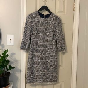 J.Crew 3/4 Quarter Sleeve Multicolor Tweed Dress Size 2P